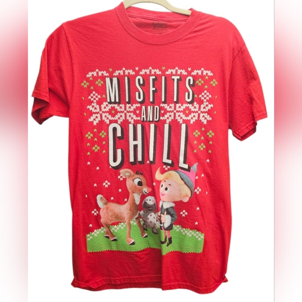 Misfits And Chill Fun Rudolph Christmas Tshirt